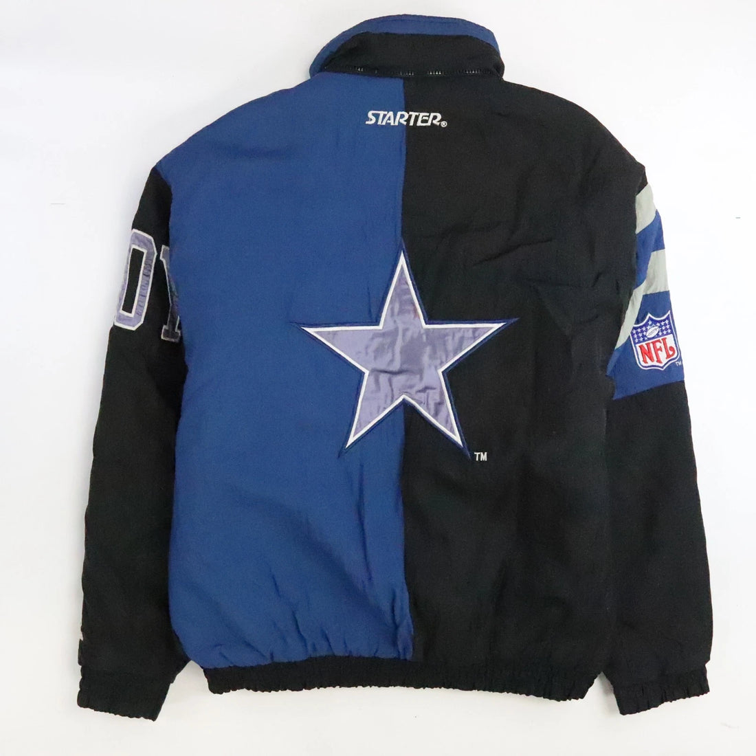 Vintage Dallas Cowboys Starter Puffer Jacket Size Large Split 90s NFL