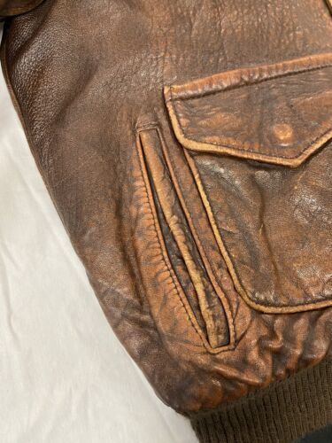 Vintage Schott Flyer Type Spec 85 19-MS Leather Flight Bomber Jacket Size 42