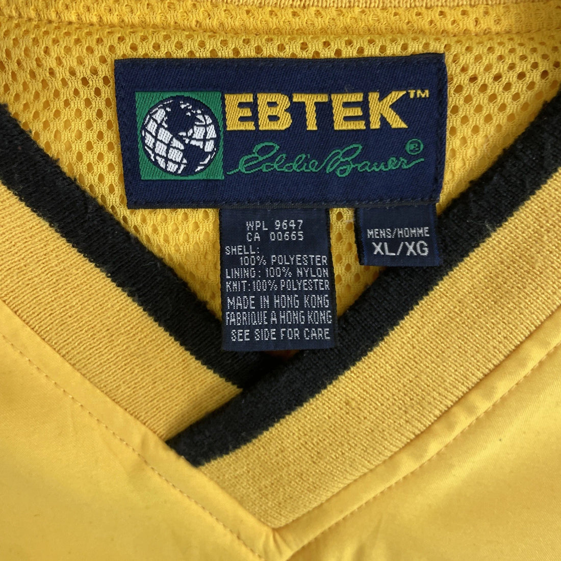 Vintage Eddie Bauer Ebtek Pullover Windbreaker Light Jacket Size XL Yellow