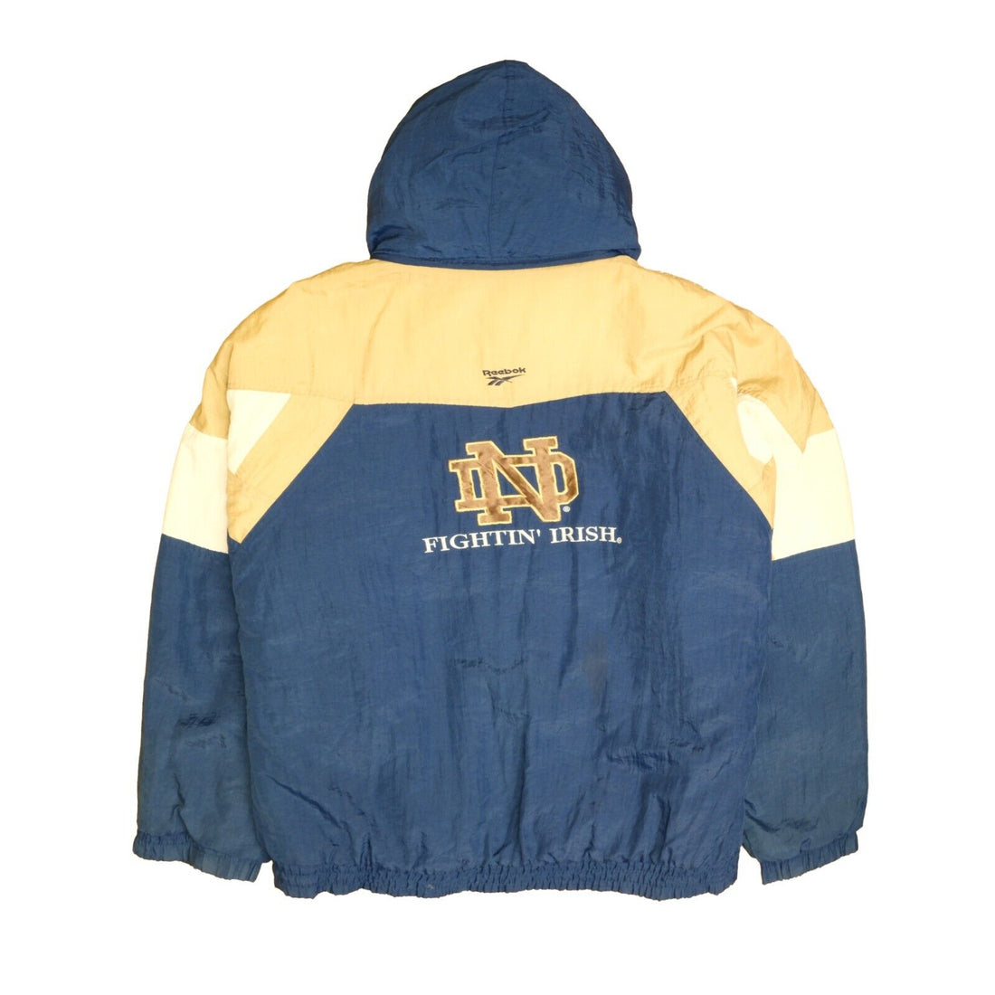 Vintage Notre Dame Fighting Irish Reebok Puffer Jacket Size XL NCAA