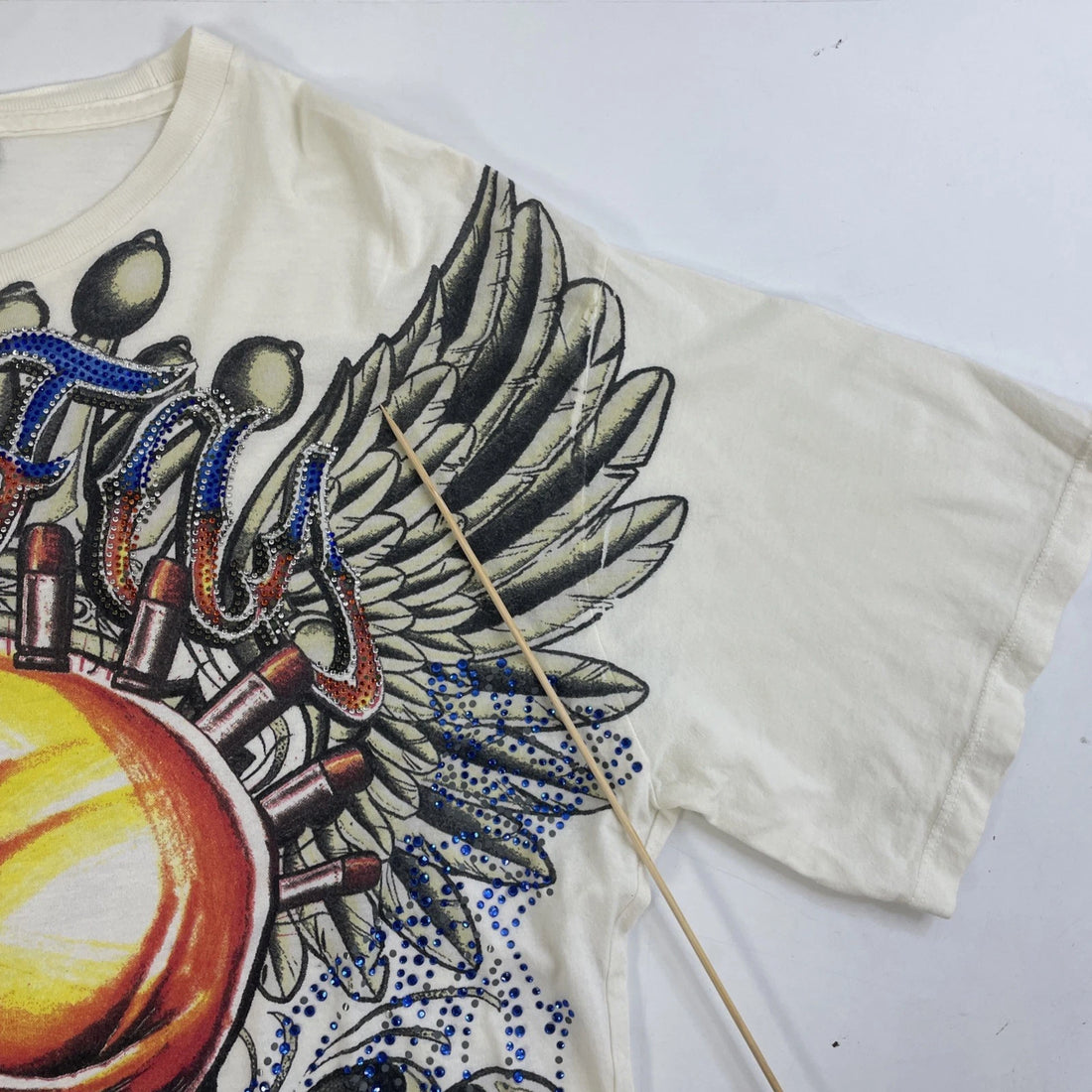 Christian Audigier Califas Native T-Shirt Size Large All Over Print Y2K