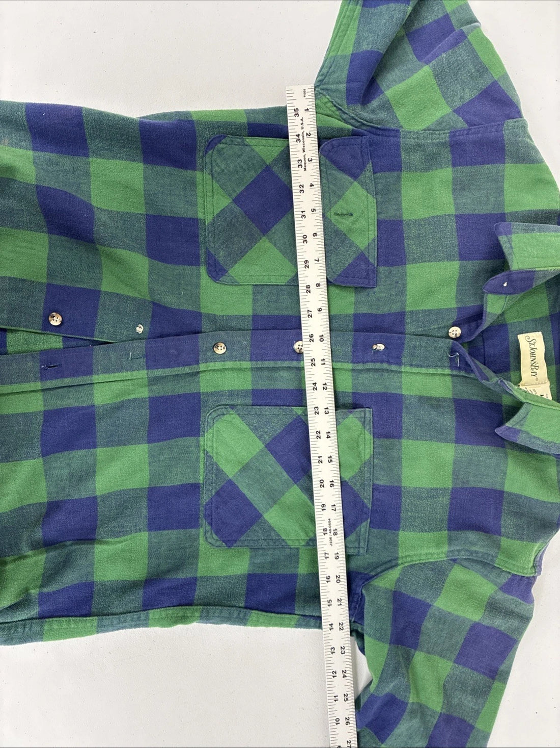 Vintage St John's Bay Button Up Shirt Size Medium Buffalo Plaid