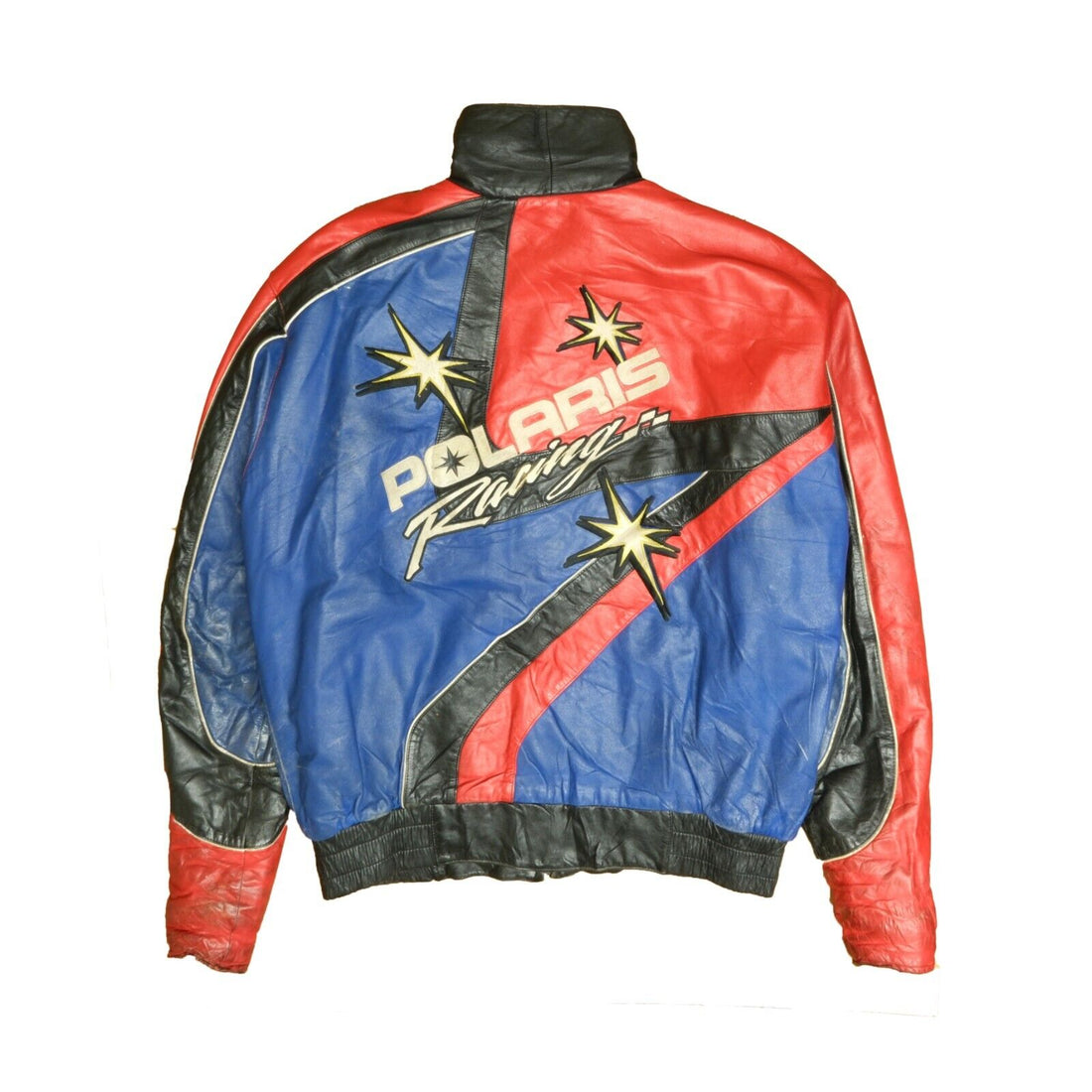 Vintage Polaris Racing Motorcycle Leather Jacket Size 2XL Snowmobile