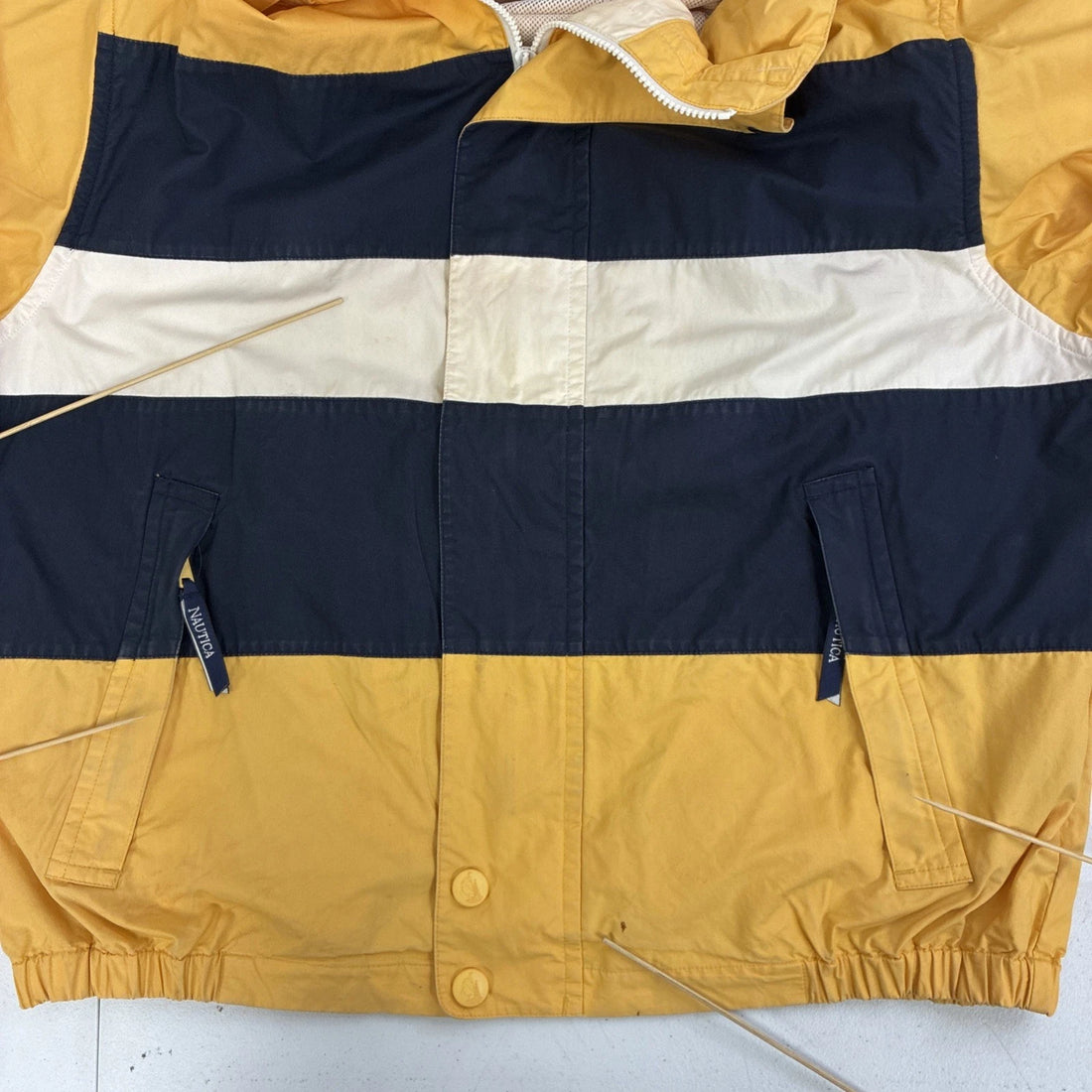 Vintage Nautica Young America Cup Defense Team Bomber Jacket Striped Sailing XL