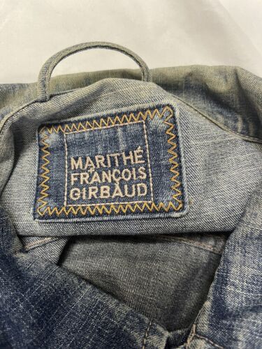 Vintage Marithe Francois Girbaud Denim Coat Jacket Size Large Blue Y2K
