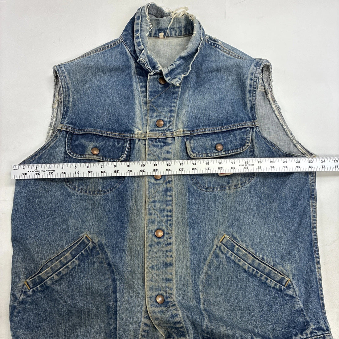 Vintage GWG Denim Vest Jacket Size Large