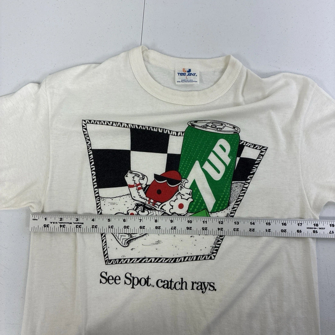 Vintage 7Up See Spot Catch Rays T-Shirt Size Large 80s