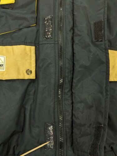 Vintage Ski-Doo Bombardier Jacket Size Large Black Yellow Insulated