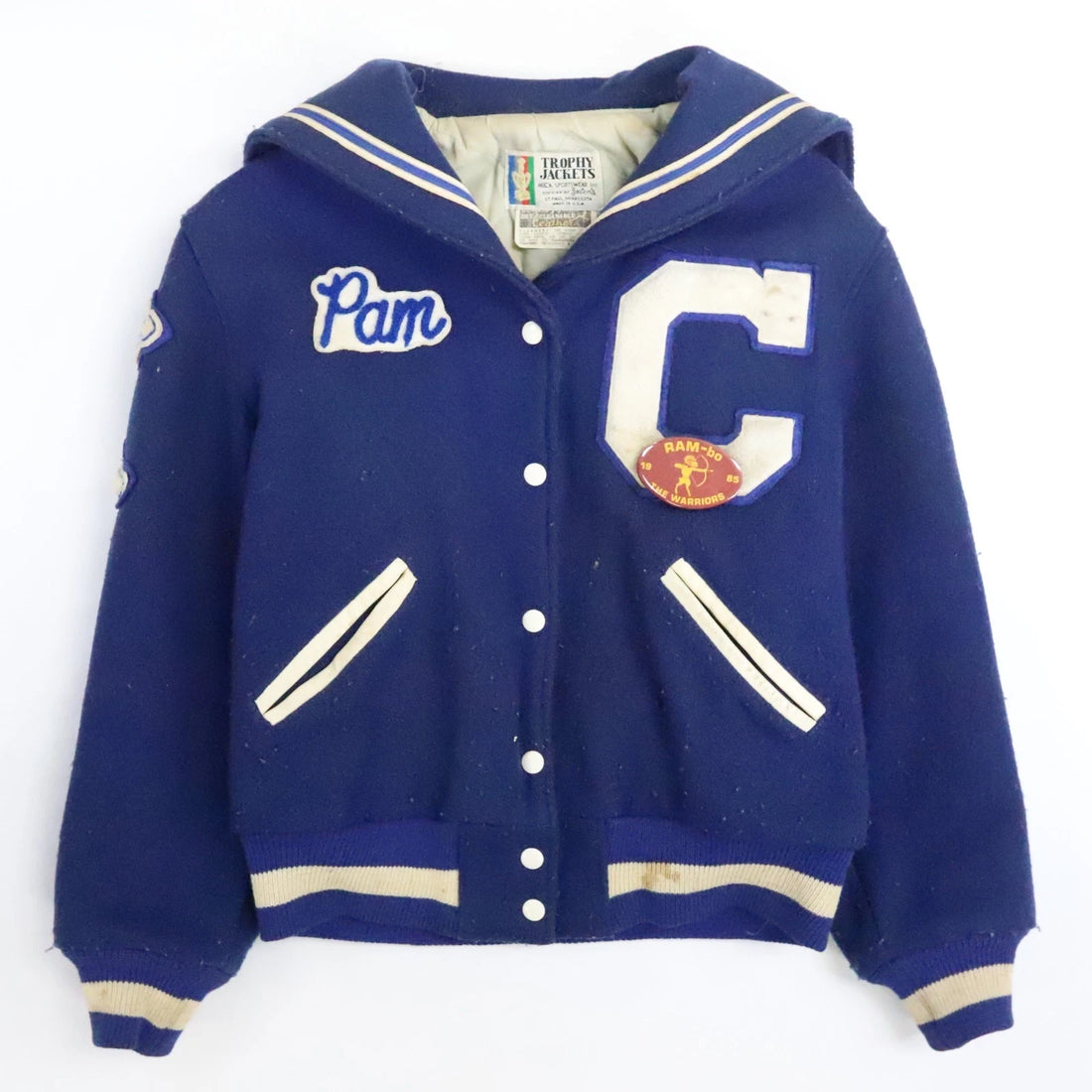 Vintage Cambridge Cheerleader Wool Varsity Letterman Jacket Size XS 80s