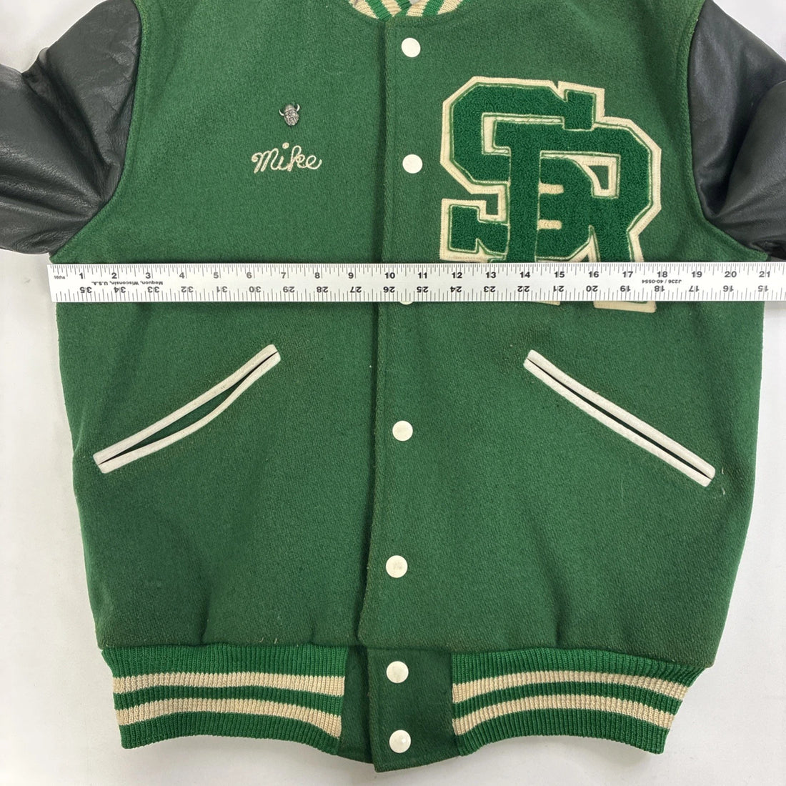 Sto-Rox Butwin Leather Wool Varsity Jacket Size 38 Vintage 60s