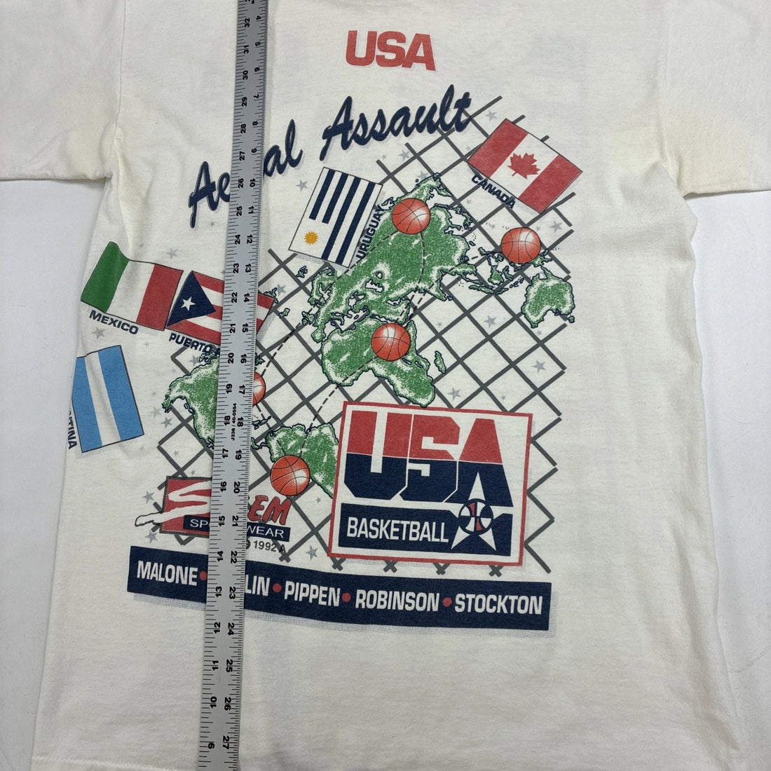 Vintage USA Basketball Aerial Assault Olympics T-Shirt Large Dream Team 90s