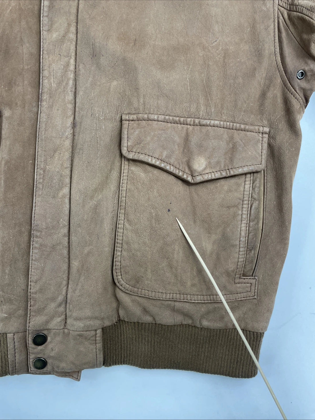 Vintage Sea Dream Leather Suede Bomber Jacket Size Medium Brown