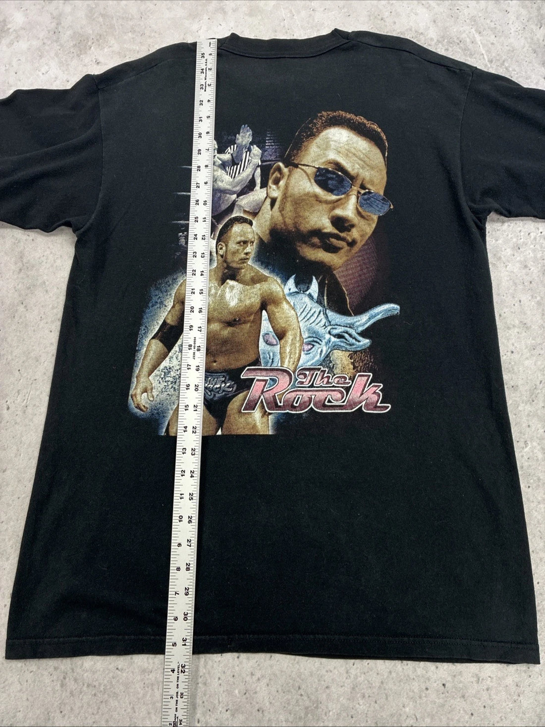 Vintage The Rock Wrestling T-Shirt Size XL Rap Tee WWF WWE