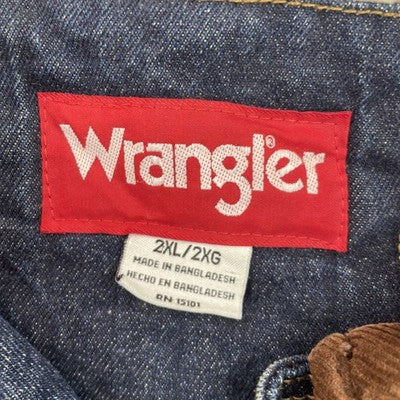 Wrangler Denim Chore Coat Work Jacket Size 2XL Sherpa Lined