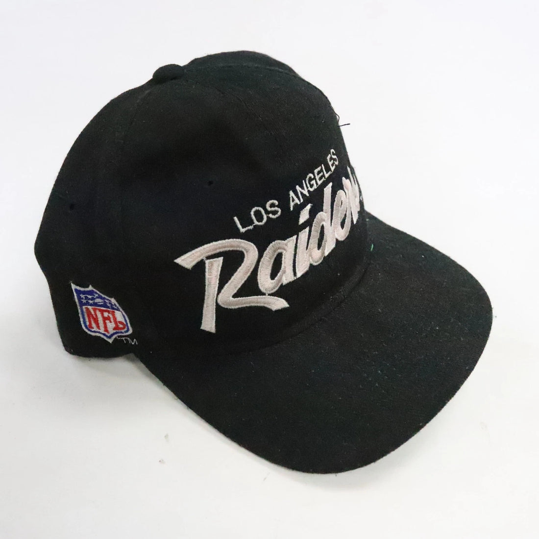 Vintage Los Angeles Raiders Script Wool Snapback Hat Cap OSFA Black NFL