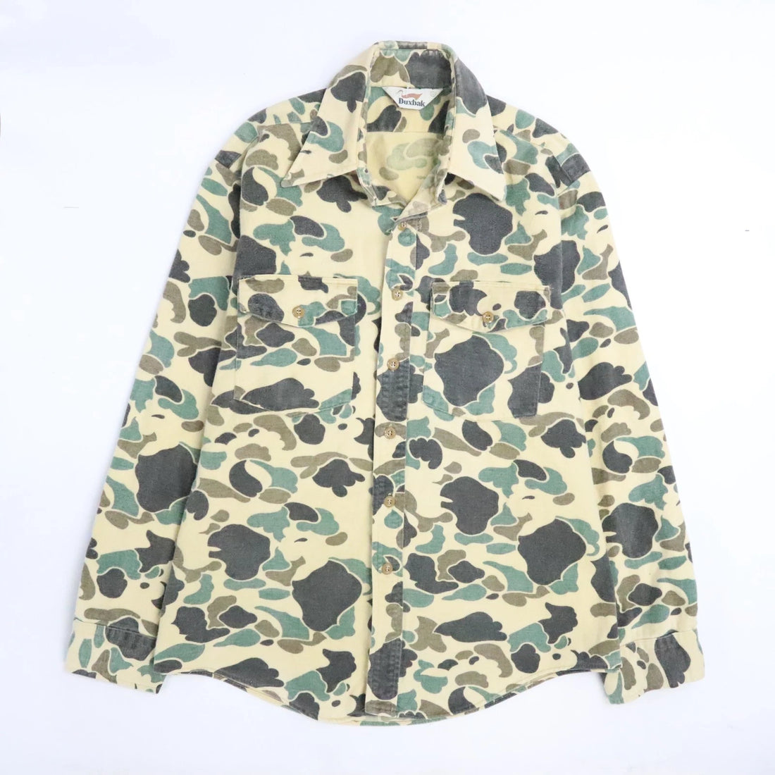 Vintage Duxbak Duck Camo Button Up Shirt Size Large