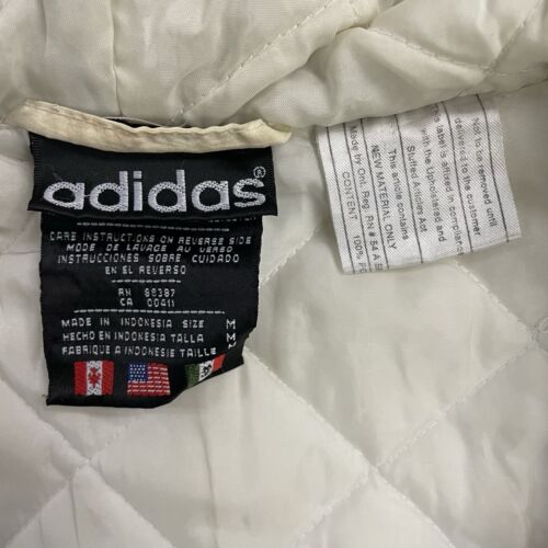 Vintage Adidas Puffer Bomber Jacket Size Medium Insulated