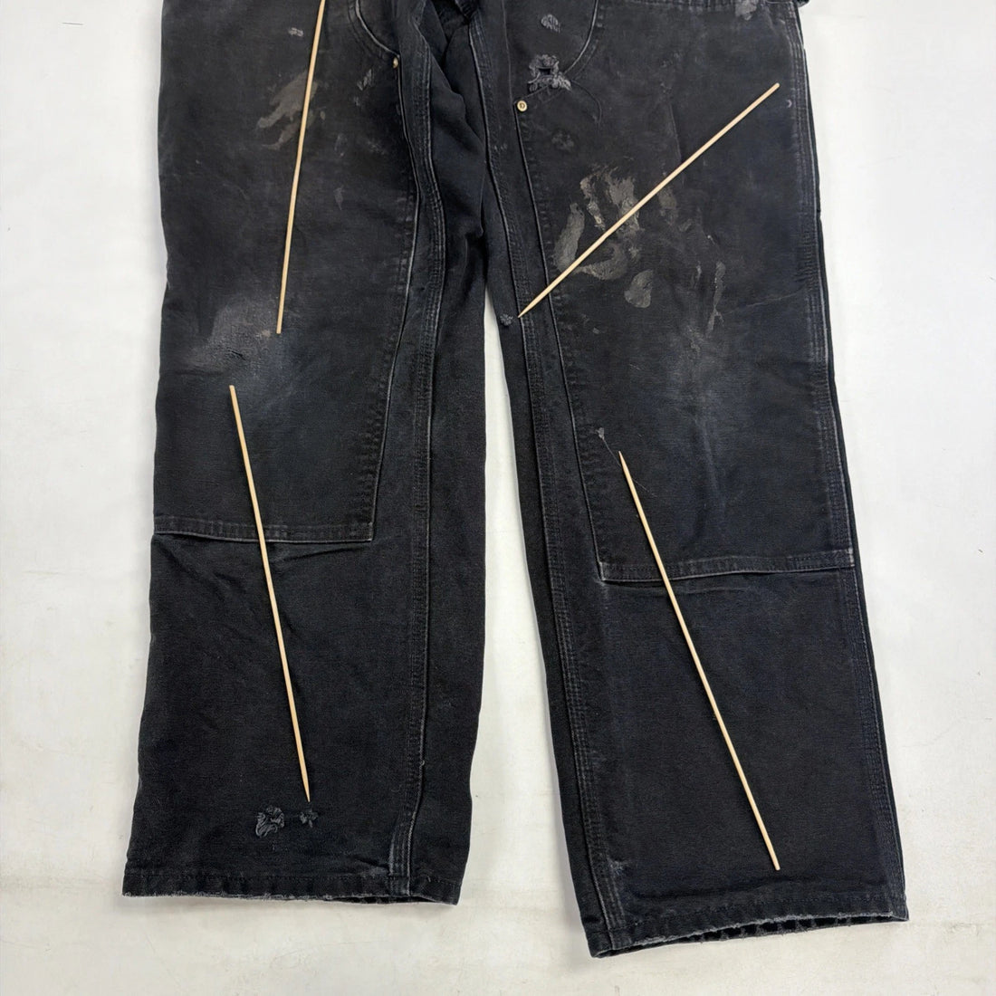 Carhartt Canvas Carpenter Double Knee Work Pants Size 33 X 30 Black