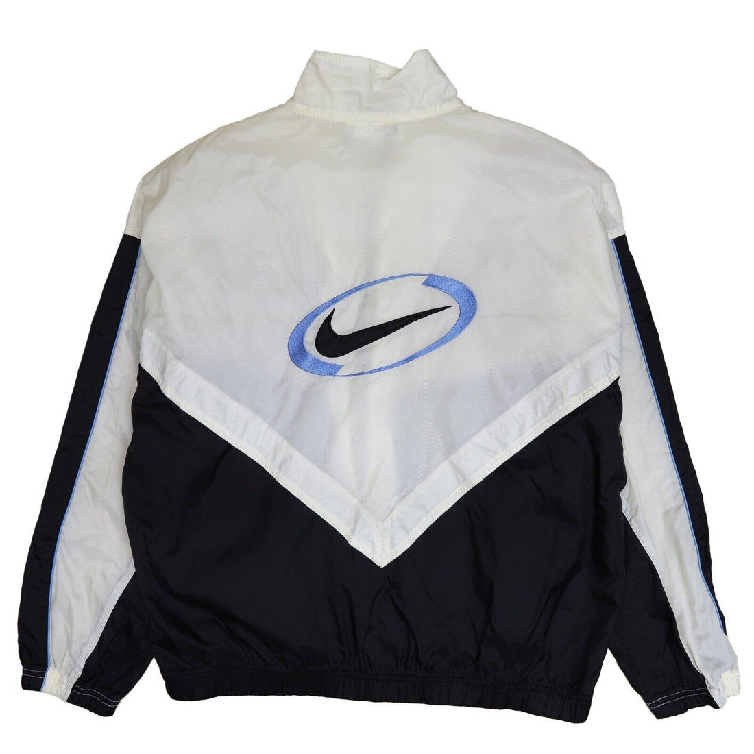 Vintage Nike Windbreaker Light Jacket Size Medium White Embroidered