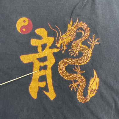 Vintage Yin Yang Dragon T-Shirt Size 2XL Y2K