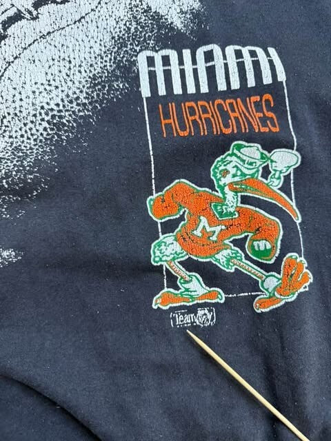Vintage Miami Hurricanes Football Crewneck Sweatshirt Large 90s NCAA