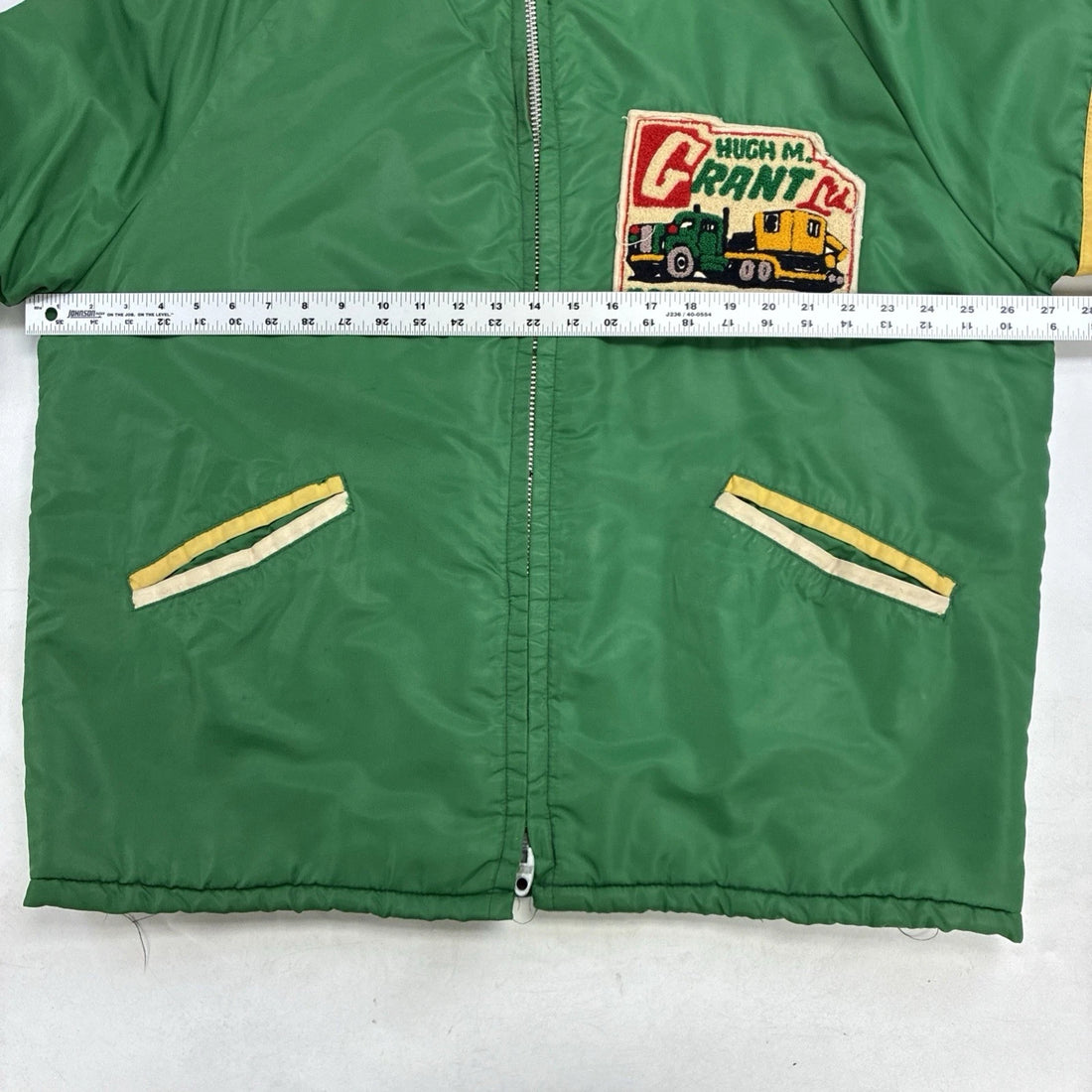 Vintage Hugh M Grant Construction Jacket Size XL Lightning Zip
