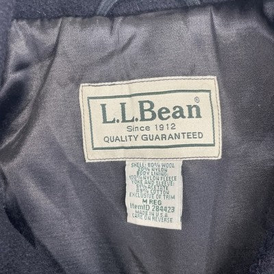 L.L. Bean Double Breasted Wool Peacoat Jacket Size Medium Black
