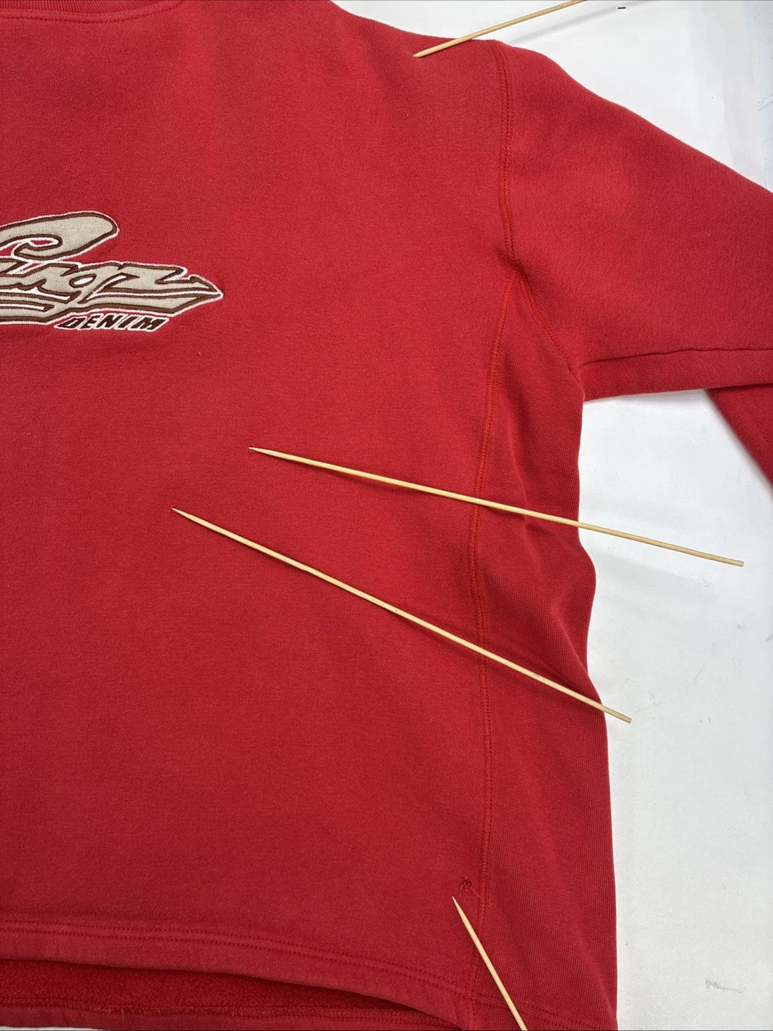 Vintage Lugz Denim Crewneck Sweatshirt Size 2XL Red Y2K