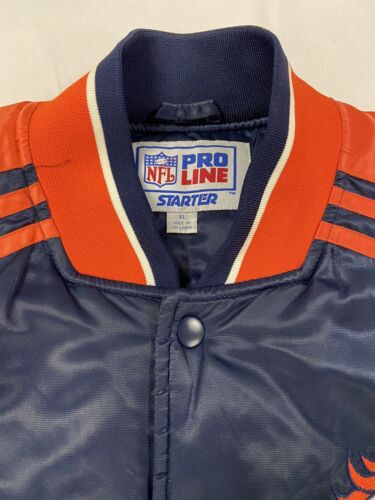 Vintage Denver Broncos Starter Satin Bomber Jacket Size XL Insulated 90s NFL