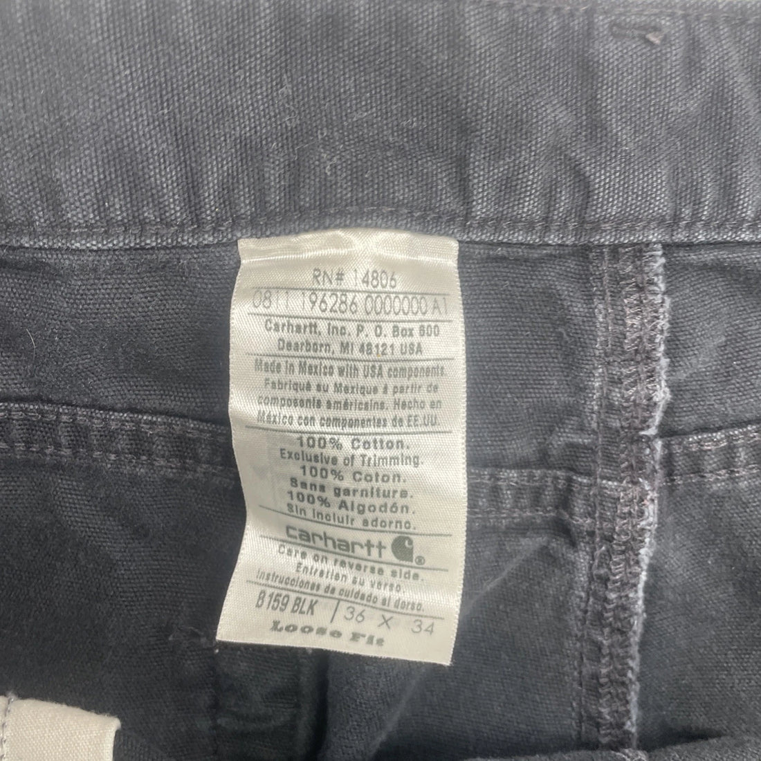 Carhartt Carpenter Work Pants Size 36 X 34 Black