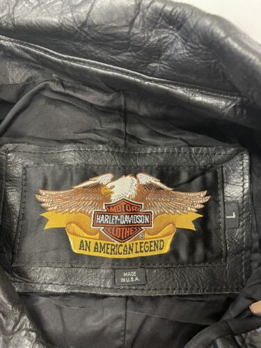 Vintage Harley Davidson Motorcycle Leather Jacket Size Large Embossed 90s