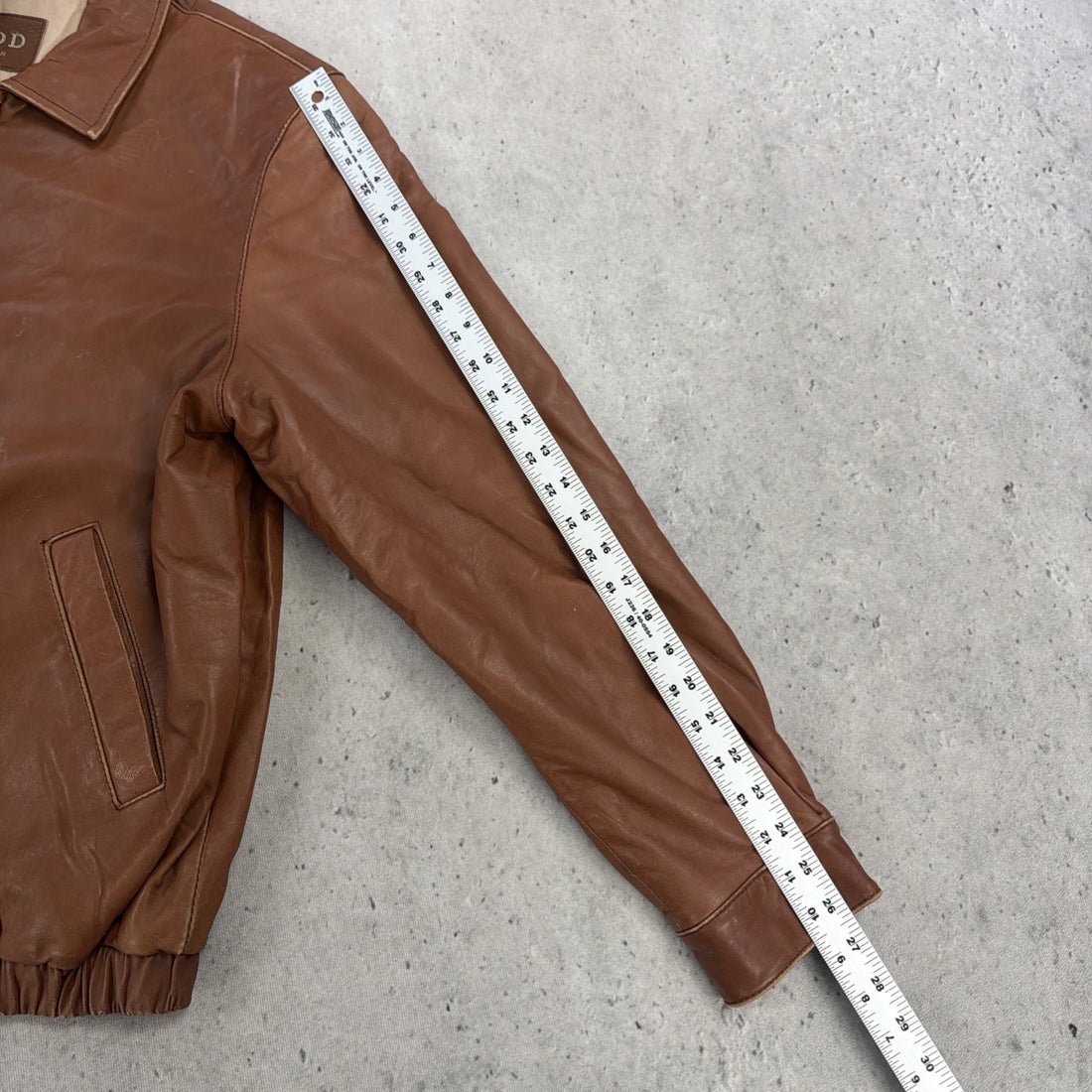 Vintage Izod Leather Bomber Jacket Size Large
