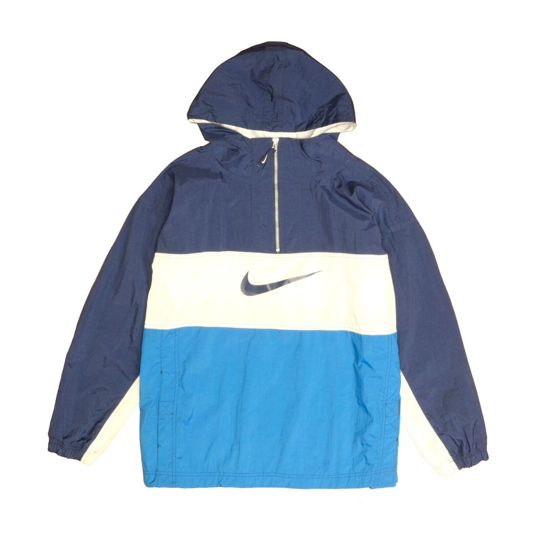 Vintage Nike Anorak Windbreaker Light Jacket Size XL Blue Hooded