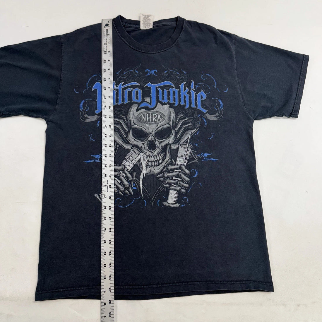 Nitro Junkie Skull NHRA Racing T-Shirt Size Large Y2K