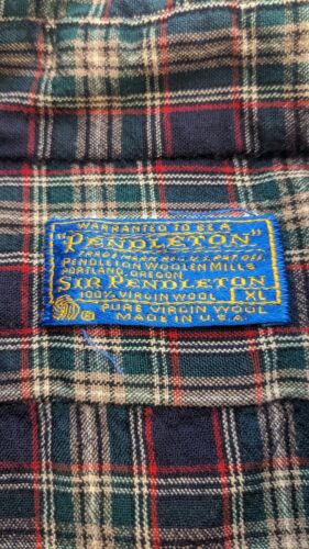 Vintage Pendleton Wool Lodge Button Up Shirt Size XL Tartan Plaid