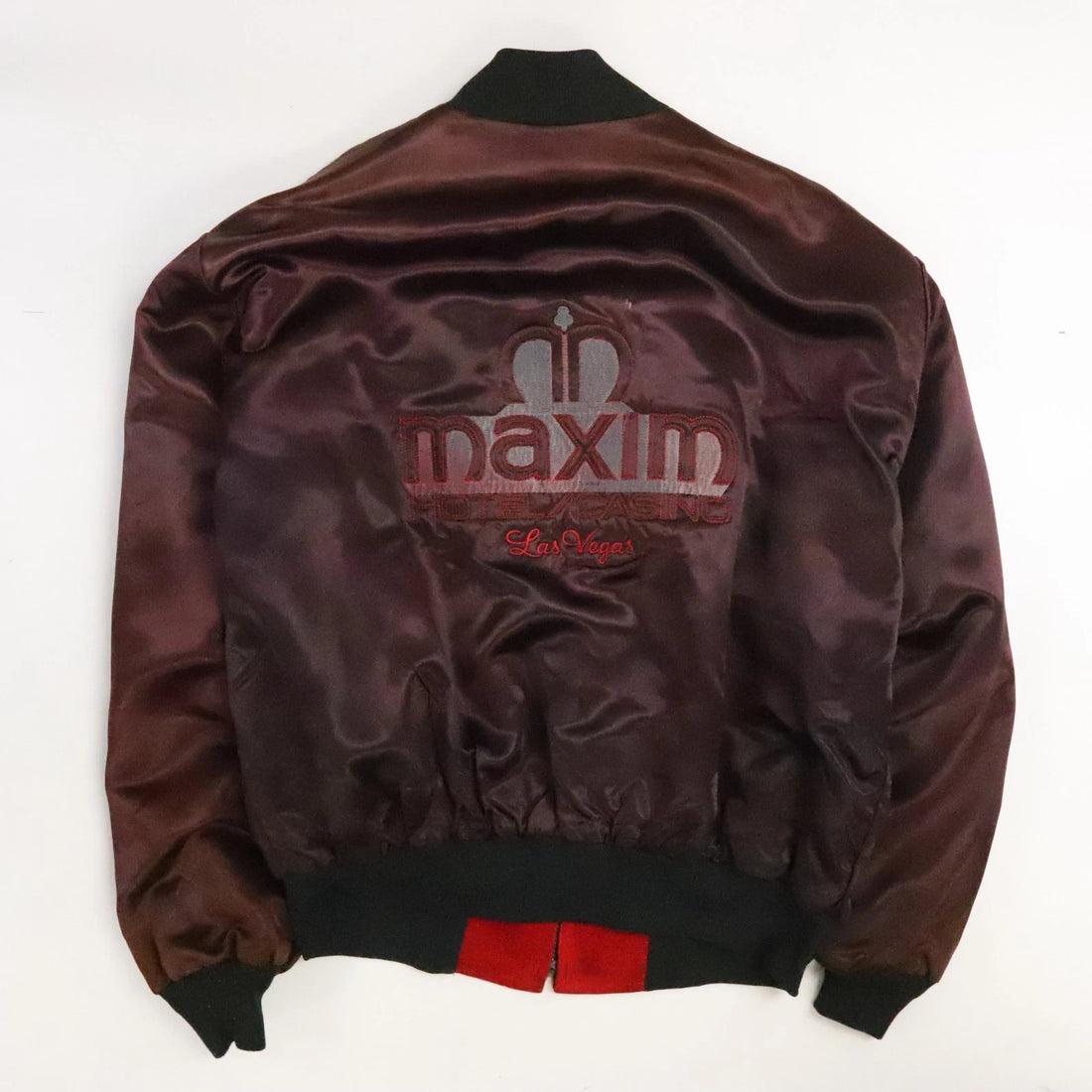 Vintage Maxim Las Vegas Satin Bomber Jacket Size 2XL Reversible