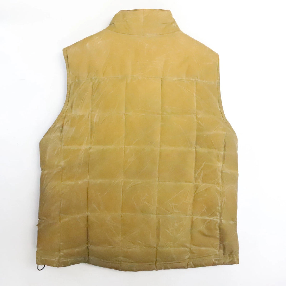 L.L. Bean Waxed Quilted Puffer Vest Jacket Size Large Brown Insulated