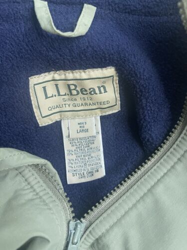 Vintage L.L. Bean Fleece Lined Bomber Jacket Size Large Green