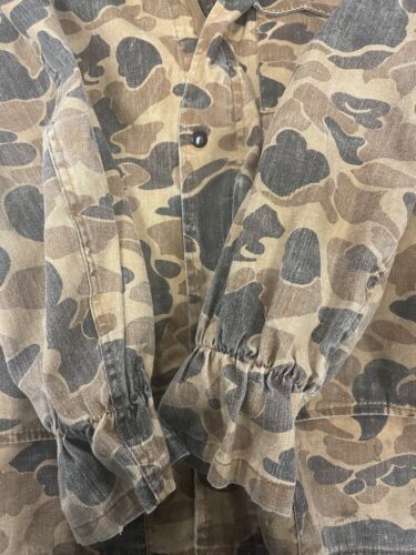 Vintage American Field Camo Hunting Jacket Size Large Brown