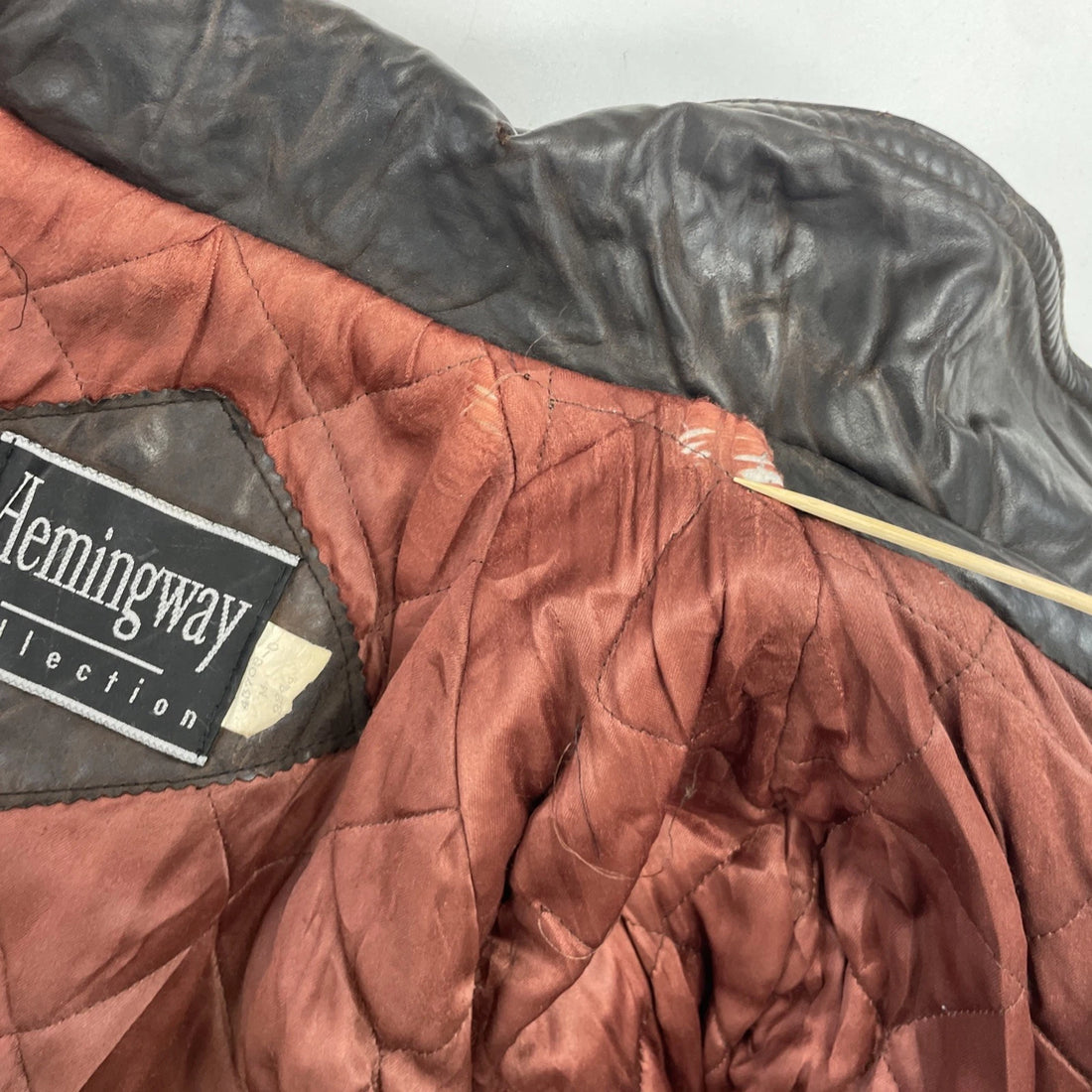 Vintage Hemingway Leather Wool Coat Jacket Size Medium Western Aztec