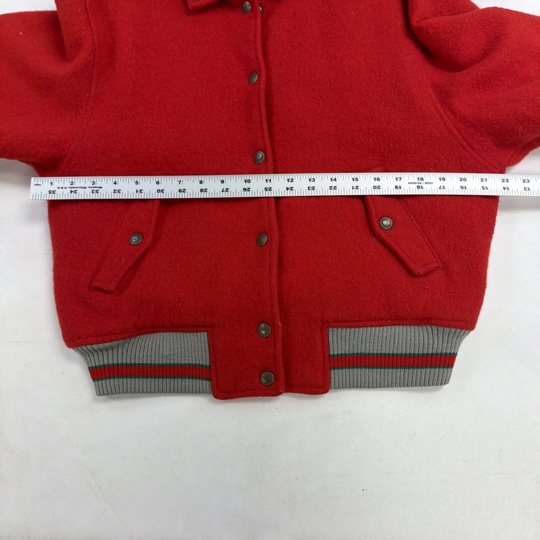 Vintage Brisbane Welcome Wool Bomber Jacket Size Medium Red
