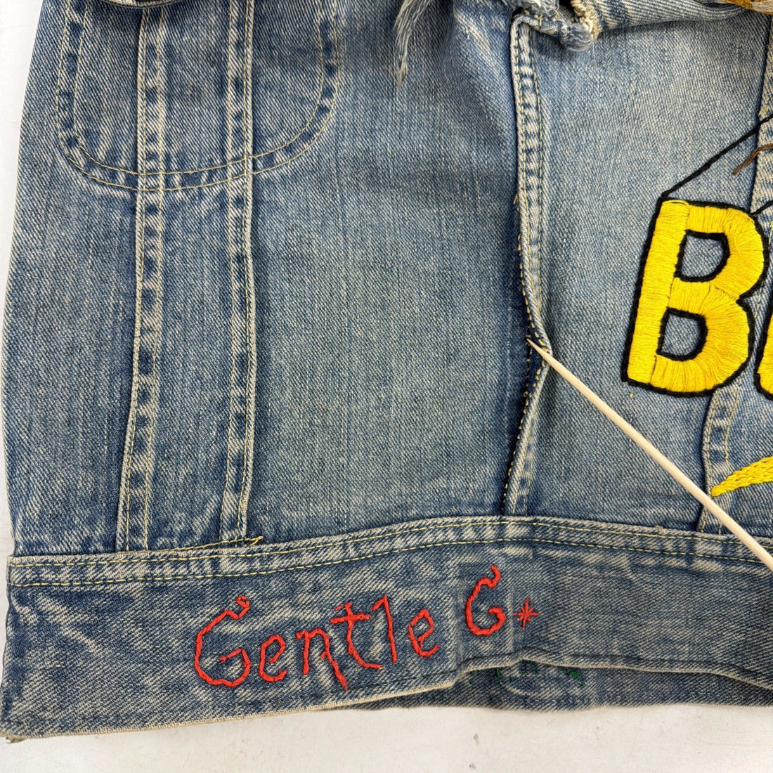 Vintage David Bowie Lee Sanforized Denim Vest Jacket Small PATD 153438 Custom