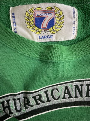 Vintage Miami Hurricanes Logo 7 Crewneck Sweatshirt Large 90s NCAA