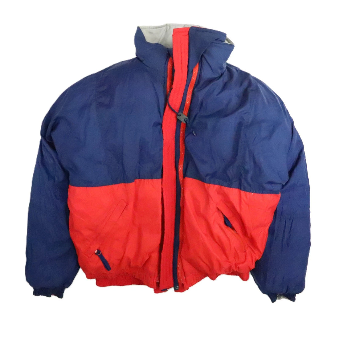 Vintage Eddie Bauer Puffer Bomber Jacket Size Large Reversible Insulated