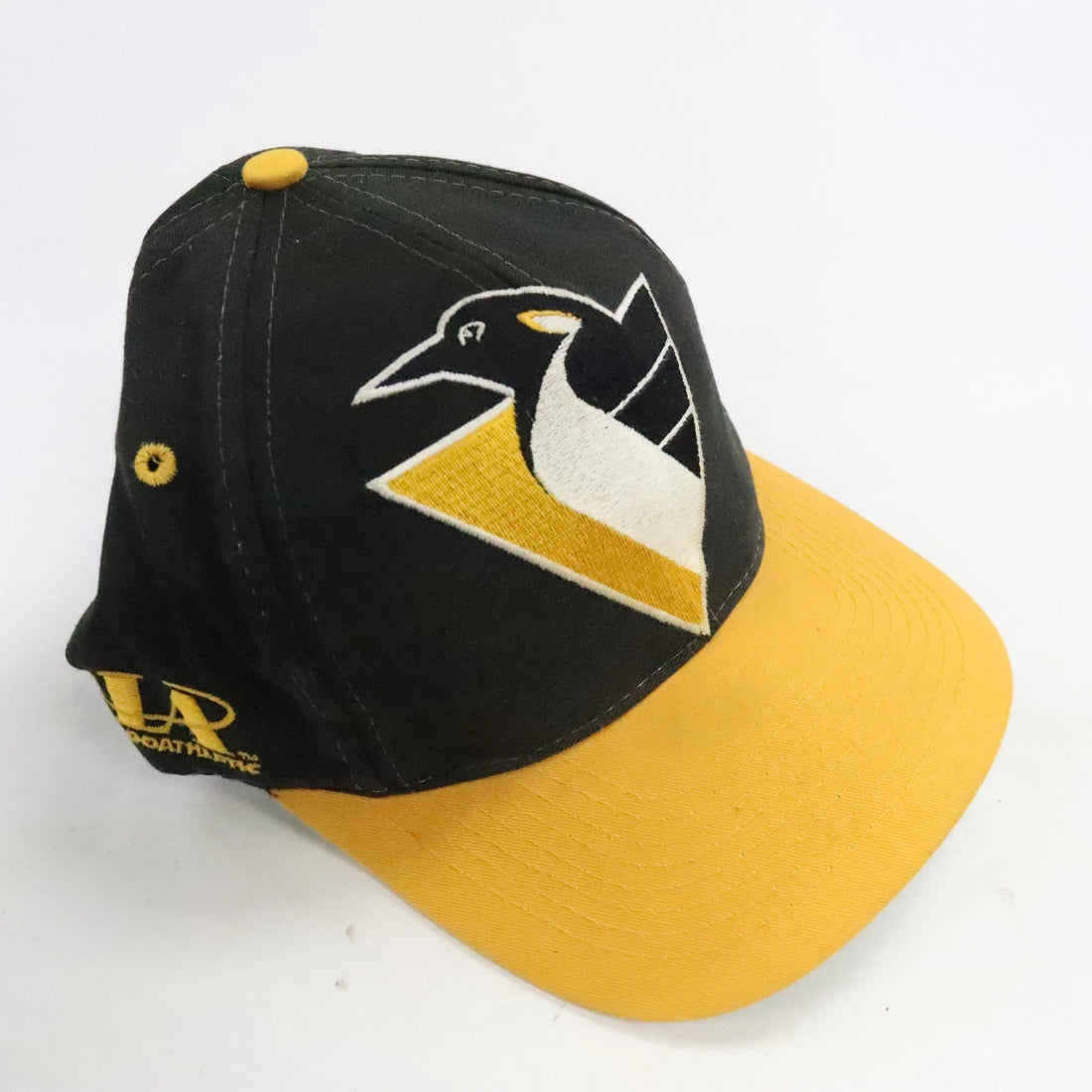 Vintage Pittsburgh Penguins Blockhead Logo Athletic Snapback Hat OSFA NHL
