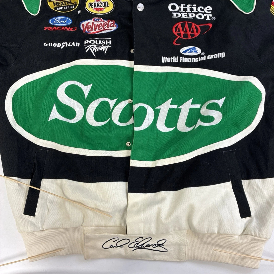 Vintage Carl Edwards Scotts Racing Jacket Size Large NASCAR