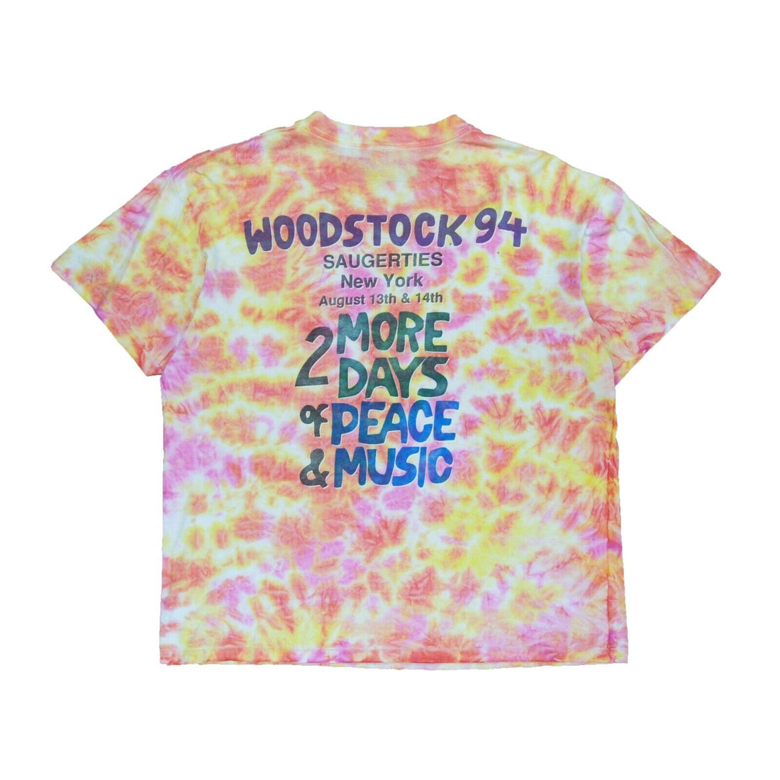 Vintage Woodstock 2 More Days Peace Music Tie Dye T-Shirt XL Festival 1994 90s