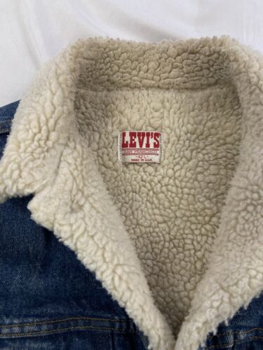 Vintage Levi's San Francisco Denim Jean Trucker Jacket Size 42 L Sherpa Lined