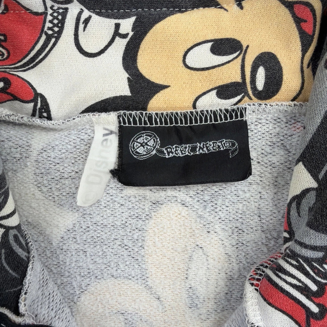 Vintage Mickey Mouse Disney 1/2 Zip Pullover Sweatshirt Medium All Over Print