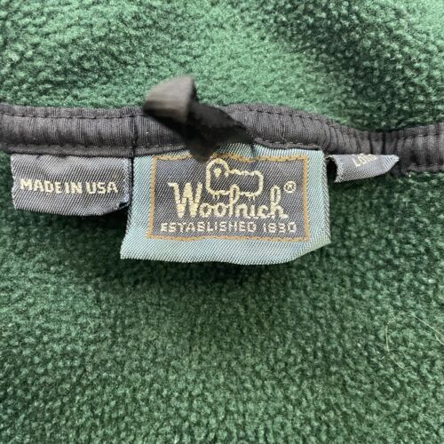 Vintage Woolrich Pullover Fleece Jacket Size XL Long Green